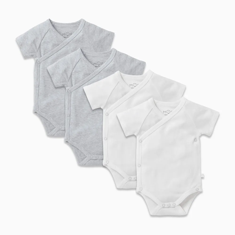 Short Sleeve Kimono Bodysuit 4 Pack