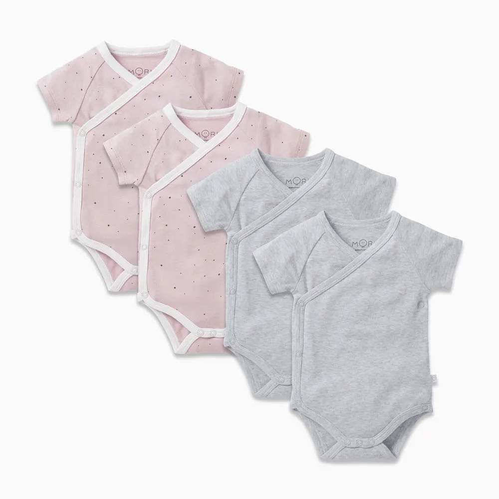 Short Sleeve Kimono Bodysuit 4 Pack