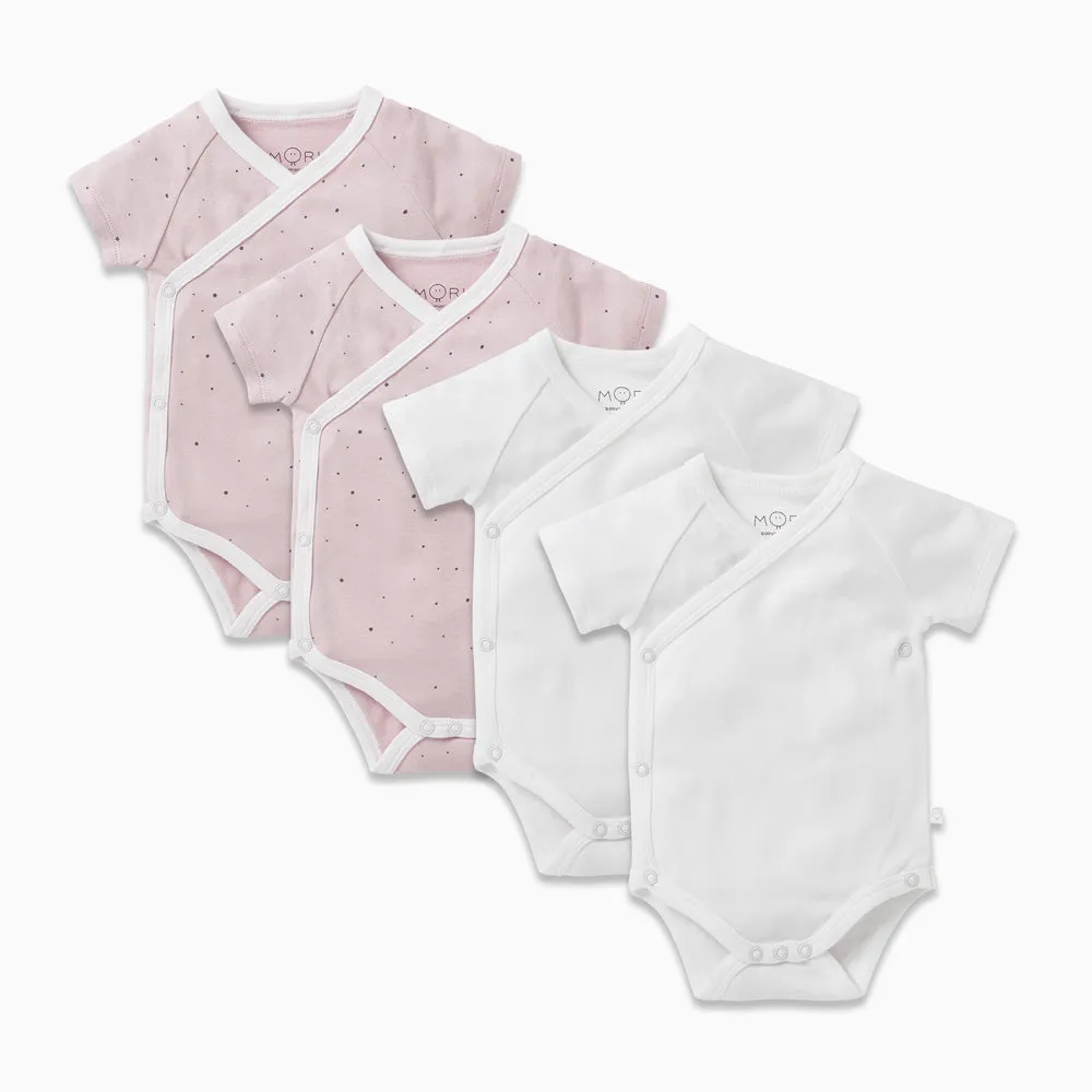 Short Sleeve Kimono Bodysuit 4 Pack