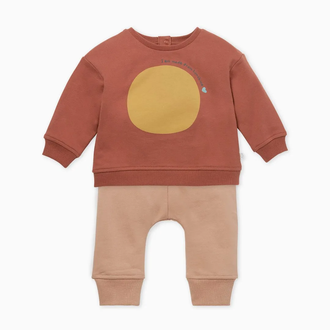 Terracotta and Caramel Sweatshirt & Jogger Set