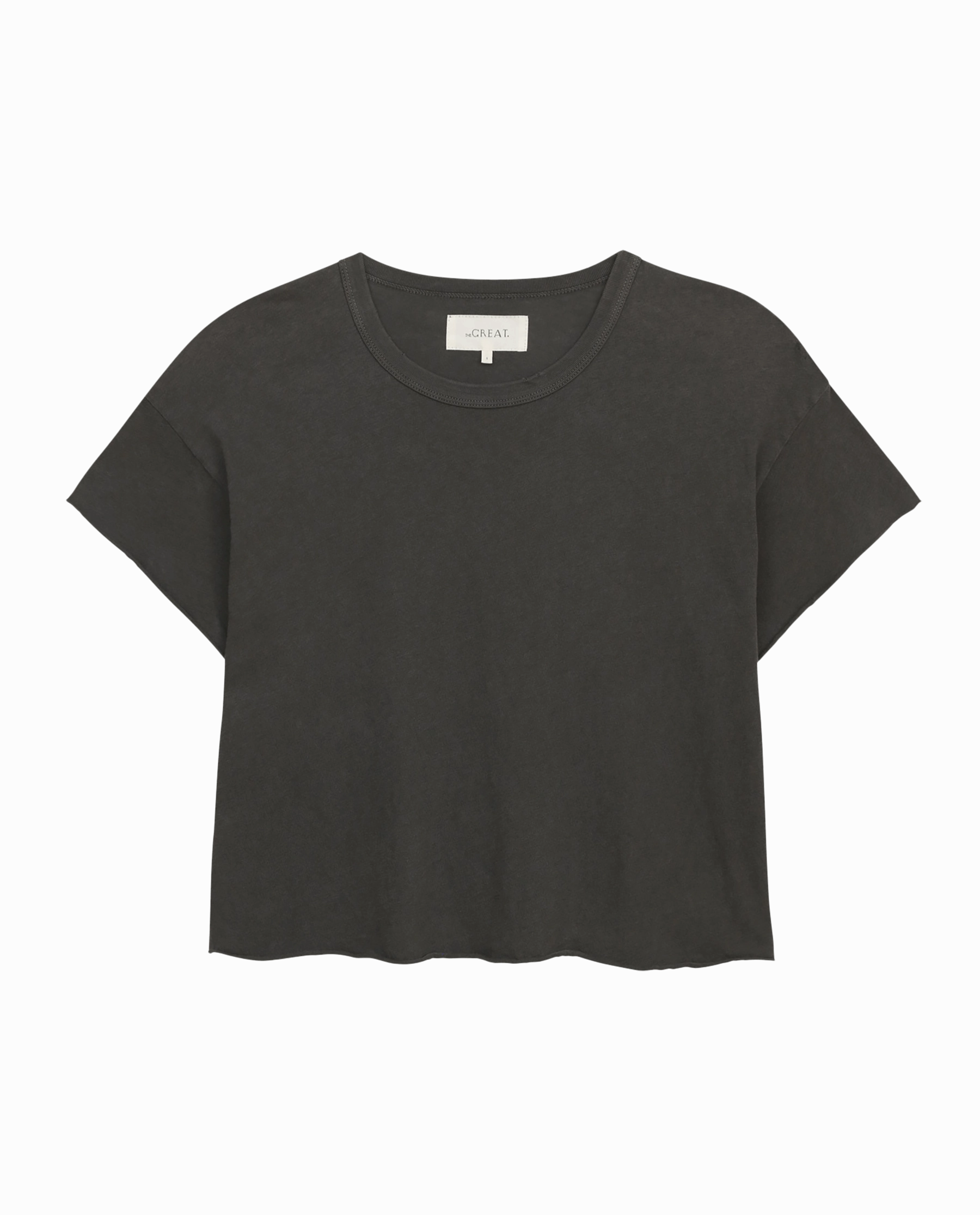 The Crop Tee. Solid -- Washed Black