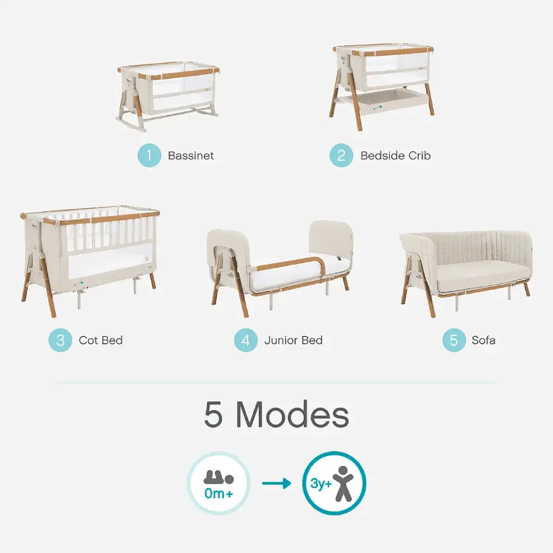 Tutti Bambini CoZee XL Complete Birth to 4  Years Package - Scandinavian Walnut/Ecru