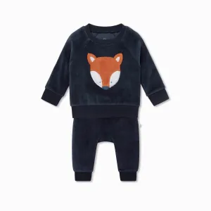 Velour Fox Print Sweatshirt & Joggers Outfit