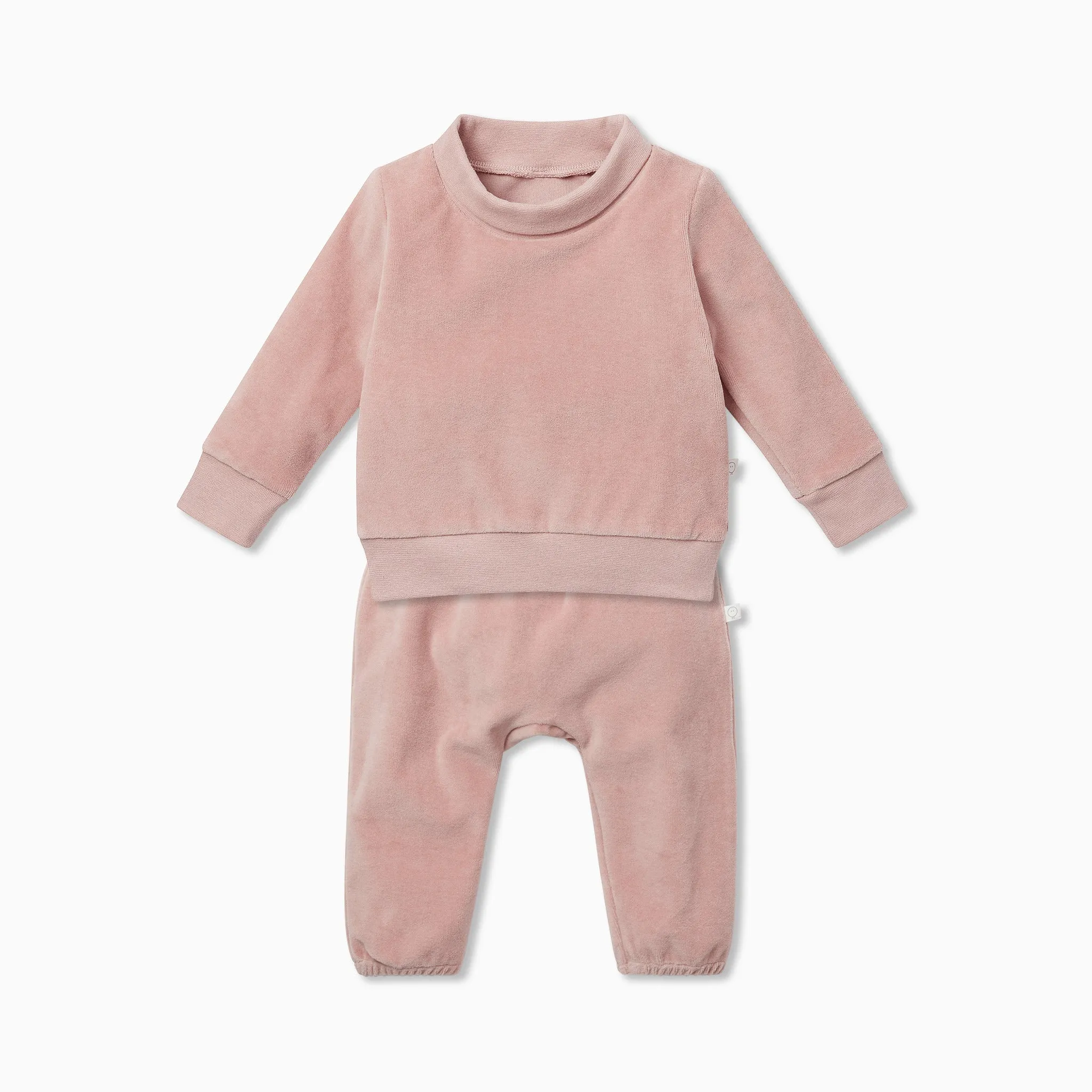 Velour High Neck Sweatshirt & Joggers Outfit