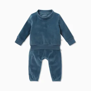 Velour High Neck Sweatshirt & Joggers Outfit
