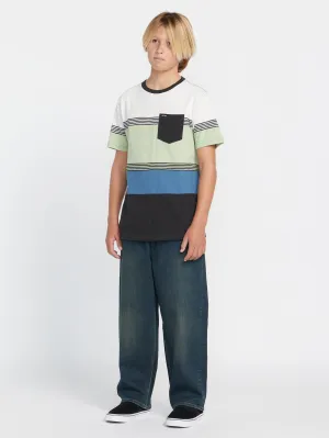 Volcom Freazy Loose Elastic Waist Denim Boys Pants (Age 8-14) Old Blackboard Volcom