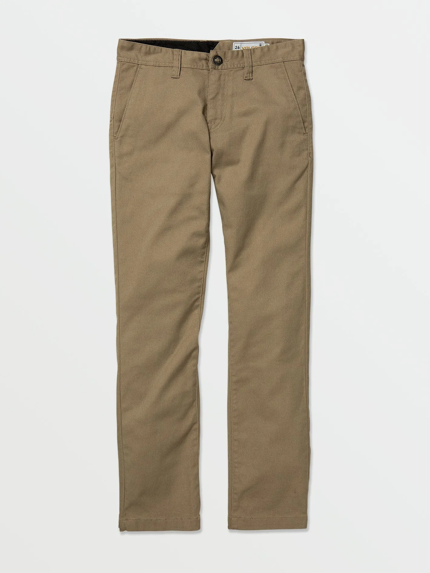 Volcom Frickin Modern Stretch Chino Boys Pants (Age 8-14) Khaki Volcom