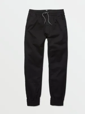 Volcom Frickin Slim Jogger Boys Pants (Age 8-14) Black Volcom
