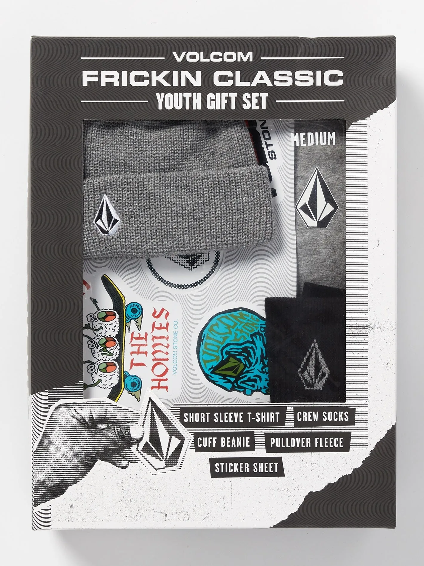Volcom Kids 2023 Frickin Classic Gift Set Heather Grey Volcom