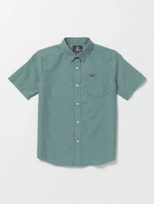 Volcom Mistere Boys Short Sleevew Shirt (Age 8-14) Service Blue Volcom