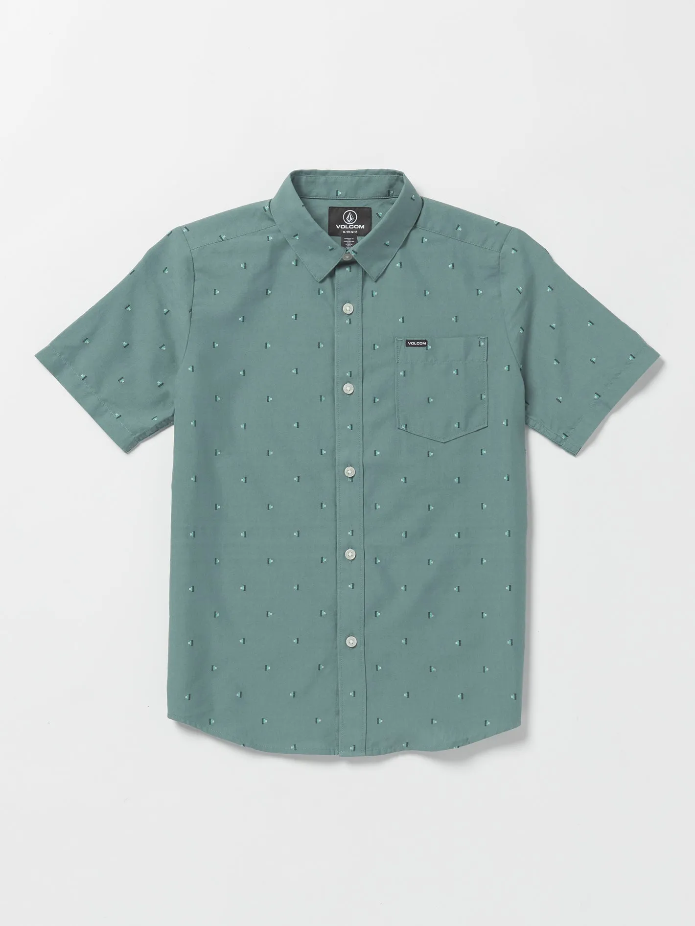 Volcom Mistere Boys Short Sleevew Shirt (Age 8-14) Service Blue Volcom
