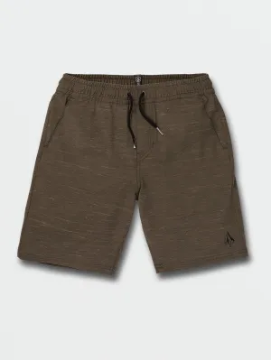 Volcom Understoned Elastic Waist Hybrid Boys Shorts (Age 8-14) Lead Volcom